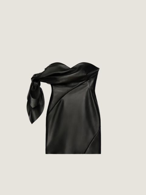 Givenchy MINI BUSTIER DRESS IN NAPPA LEATHER WITH BOW