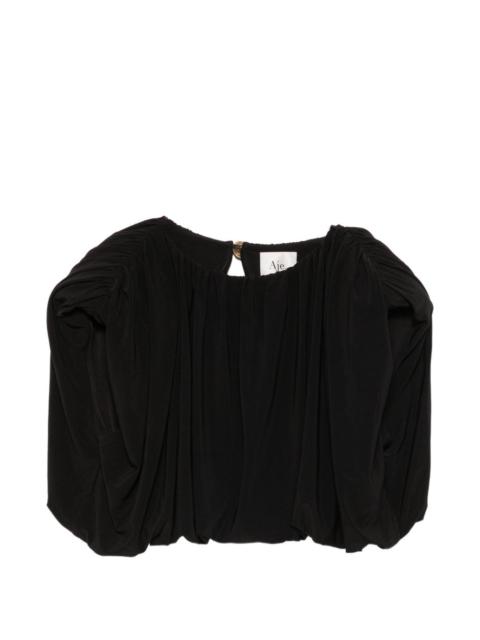Aje. Lunaria padded-shoulder gathered top