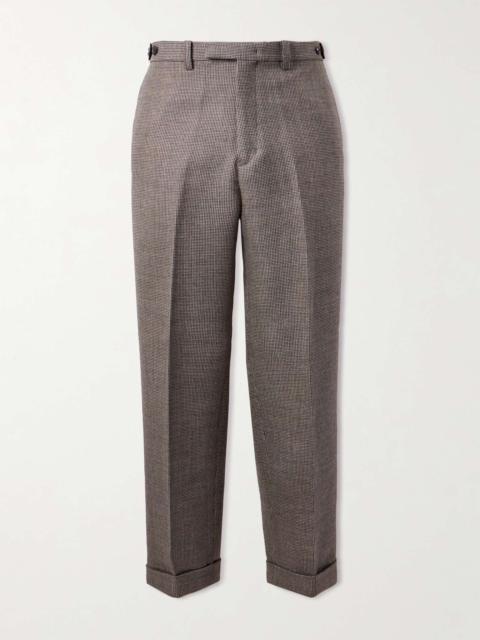 Straight-Leg Checked Wool Suit Trousers