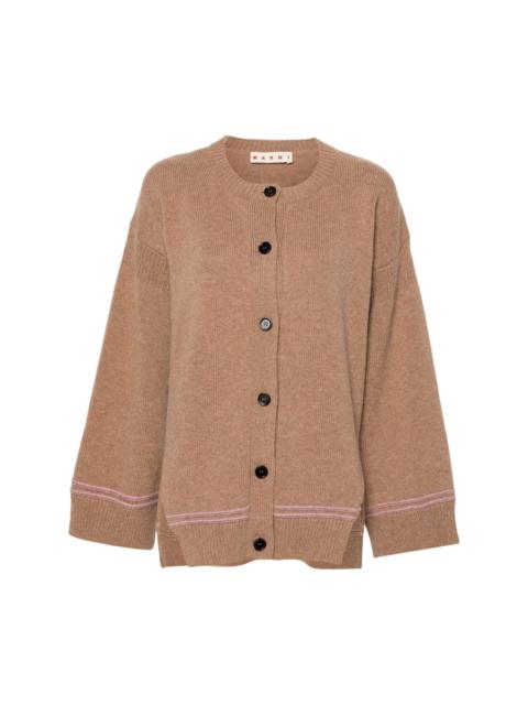 intarsia-knit logo cardigan