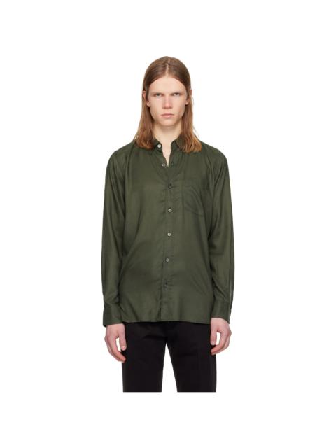 TOM FORD Khaki Fluid Gabardine Slim Fit Shirt