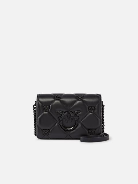 PINKO LOVE BAG CLICK SMALL JEWEL QUILTED CROSSBODY BAG PINKO GALLERIA