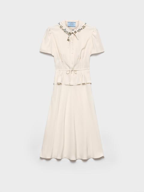 Prada Embroidered marocain dress