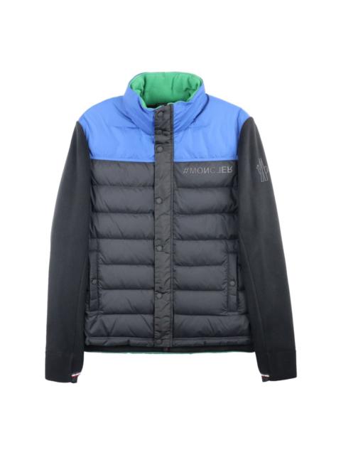 zip-up panelled puffer jacket
