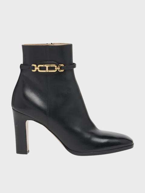 TOM FORD Calfskin Chain Zip Ankle Booties
