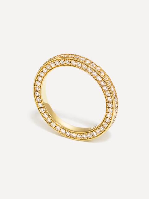 By Pariah 14ct Gold Triple Diamond Eternity Ring