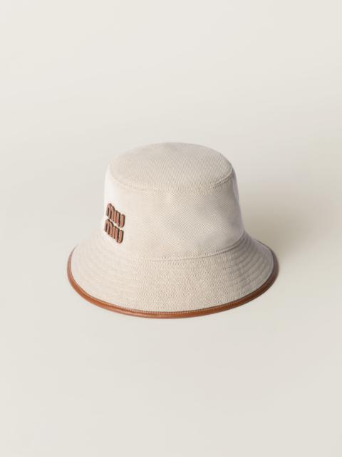 Miu Miu Canvas and leather bucket hat