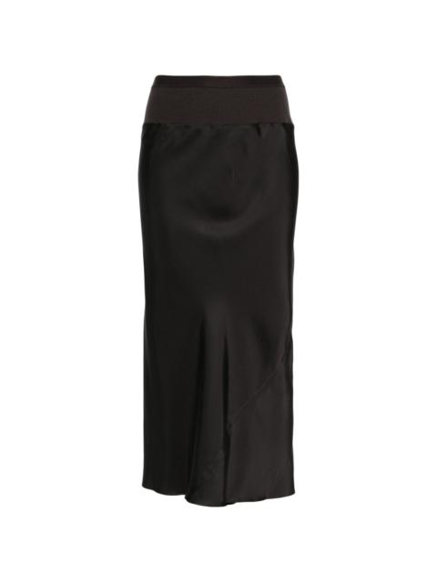 A-line bias midi skirt