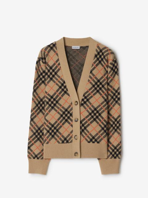 Burberry Check Cashmere Cardigan
