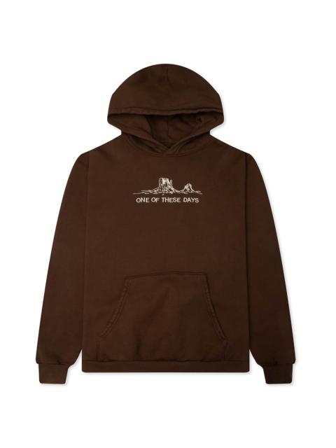 One Of These Days FOLLOW THE ROAD PULLOVER HOODIE - DARK BROWN