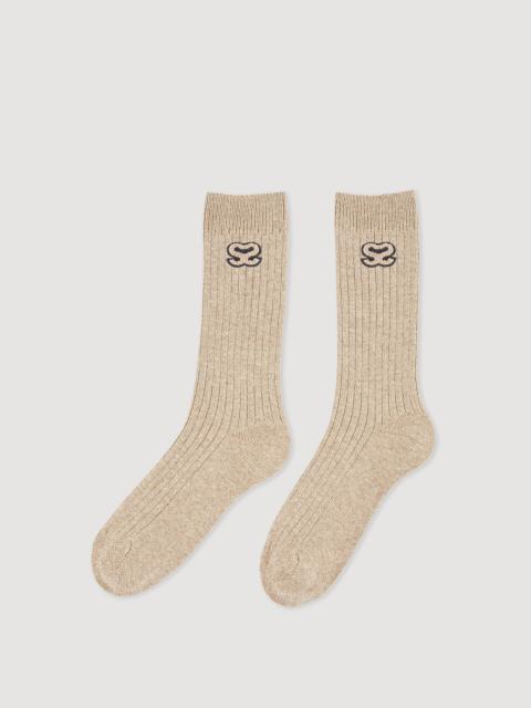 Sandro Ribbed knit socks