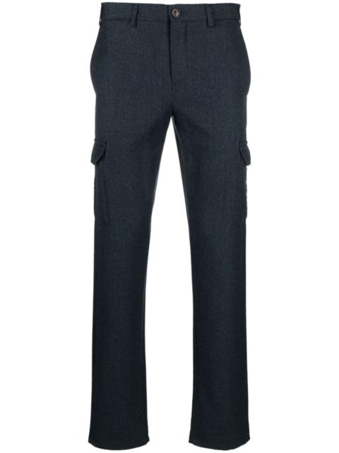 Canali slim-cut wool cargo trousers