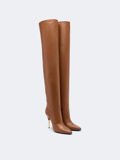 Valentino Deboot leather over-the-knee boots