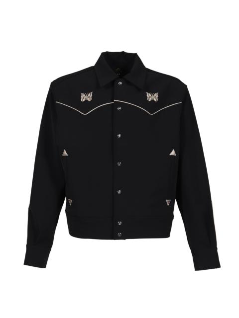 NEEDLES PIPING COWBOY JACKET - POLY DOUBLE CLOTH / BLK