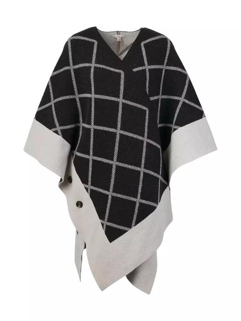 Barbour Cosmia Windowpane Check Wool-Blend Cape