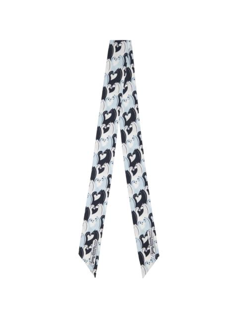 Lanvin Blue Small Horse Bandeau Scarf