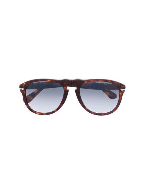 tortoiseshell-effect pilot-frame sunglasses