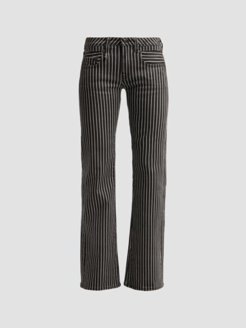 R13 Women's Boy Flare Striped Jeans - Black Stretch Morning Stripe