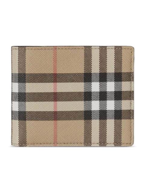 Burberry Burberry Vintage Check E-canvas Wallet 6 slot Archive Beige