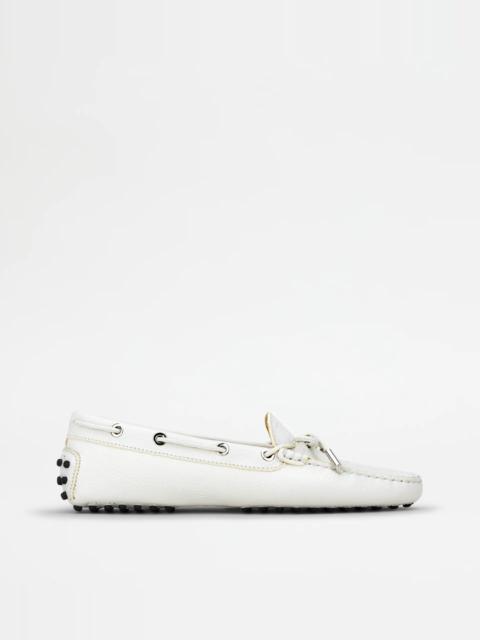 GOMMINO DRIVING SHOES IN LEATHER - WHITE