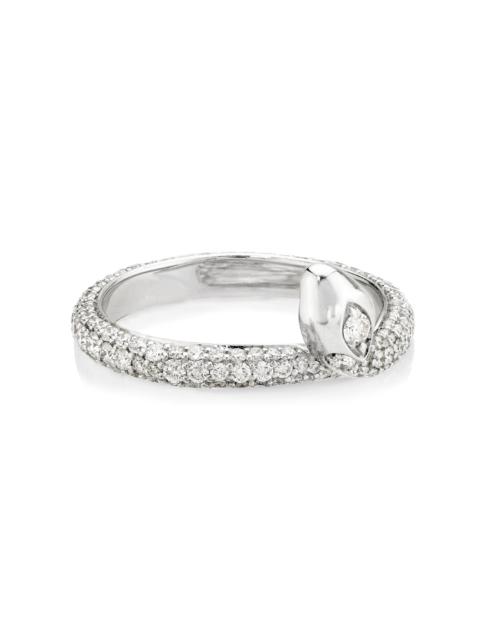 FOUNDRAE Women's Wholeness Snake 18K White Gold & 1.17 TCW Diamond Pavé Bookend Band - White Gold