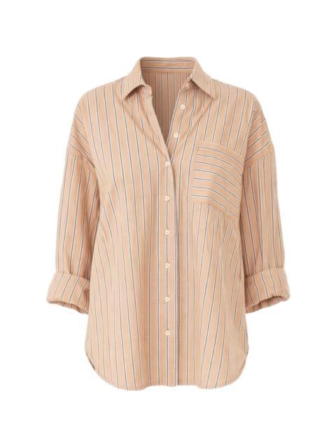 XÍRENA striped chest-pocket shirt