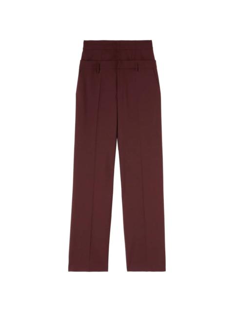 high double-waist effect trousers