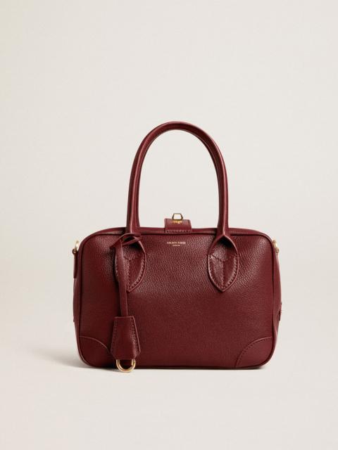 Golden Goose Vita Bag in burgundy sheepskin leather with gold details