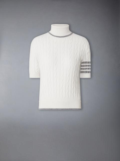 Thom Browne CASHMERE 4-BAR BABY CABLE STITCH TURTLENECK