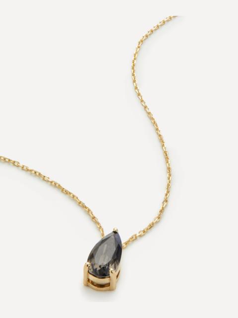 SUZANNE KALAN 14ct Gold Black Night Quartz Pear Drop Pendant Necklace