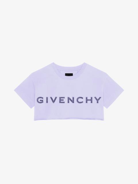 Givenchy CROPPED T-SHIRT IN COTTON WITH GIVENCHY RHINESTONES
