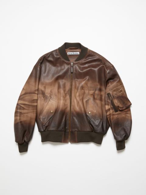 Acne Studios Leather bomber jacket - Brown