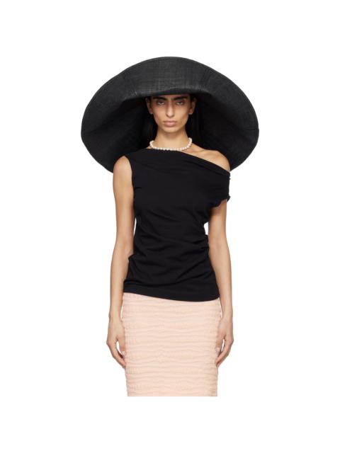 RUSLAN BAGINSKIY Beige Foldable Oversized Beach Hat