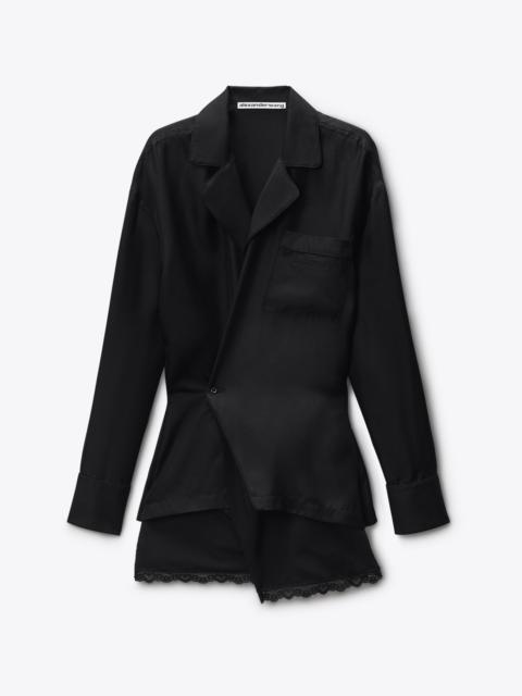 Alexander Wang Silk Twill Wrap Mini Dress