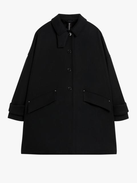 HUMBIE BLACK WOOL OVERCOAT