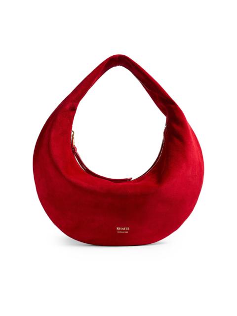 KHAITE Women's Olivia Mini Suede Hobo Bag - Ruby