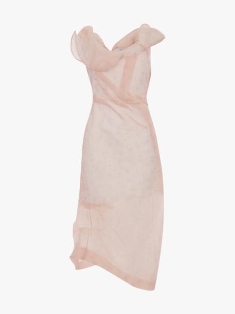 Victoria Beckham Hoop Midi Dress In Sketched Ditsy Blossom