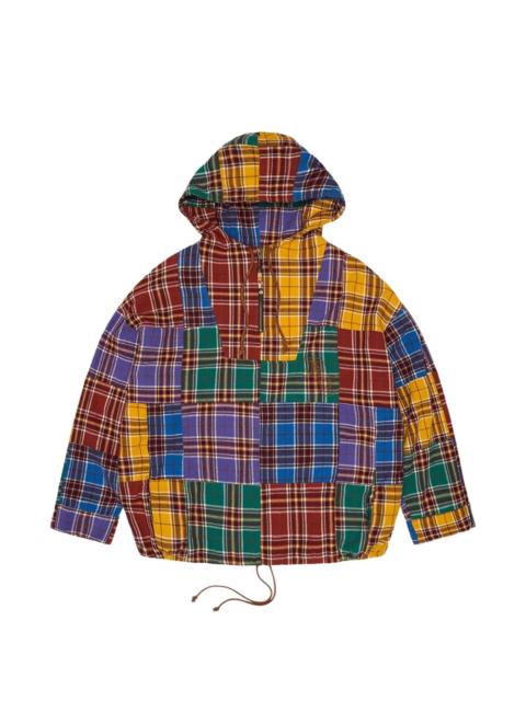 DENIM TEARS MVP plaid patchwork zip-collar hoodie