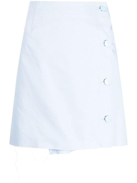 Raf Simons frayed-hem denim miniskirt