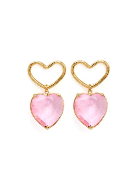 NINA RICCI heart-pendant drop earrings