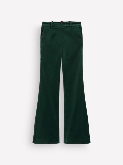 BODEN Flare Velvet Pants-Midnight Emerald