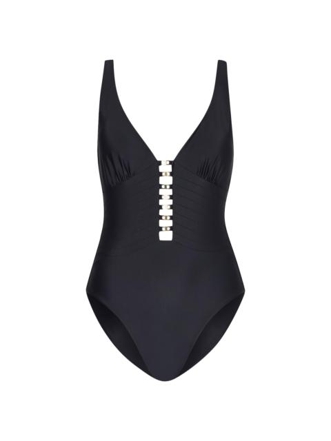 MILLY Women's Embellished One-Piece Swimsuit - Black