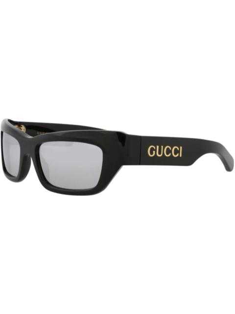 GUCCI Gucci Cat Eye-Frame Recycled Acetate Sunglasses Black/Black/Silver (GG1296S-30013841-002)
