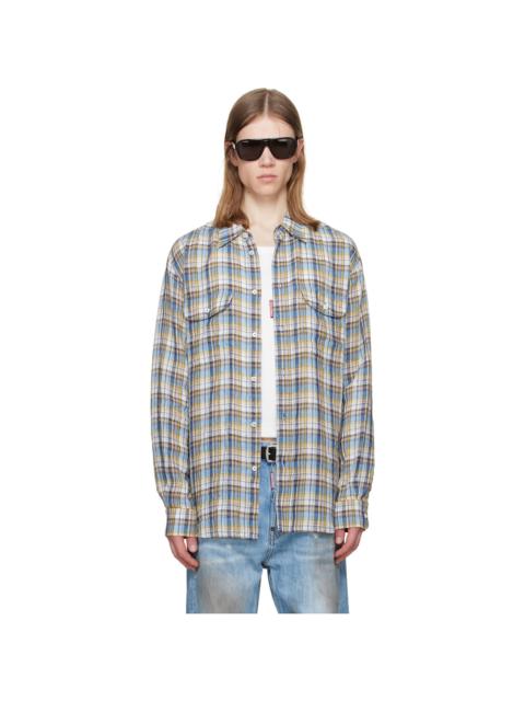 DSQUARED2 Multicolor Canadian Vintage Linen Shirt