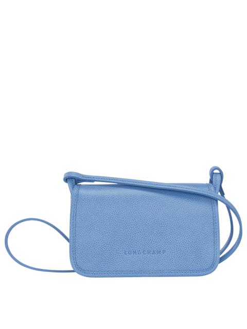 Longchamp Le Foulonné Wallet on chain Cloud Blue - Leather