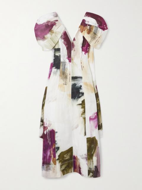 Aje. Bisou Printed Woven Midi Dress