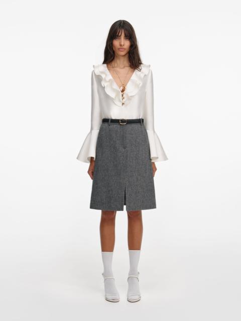 self-portrait Cream Taffeta Ruffle Top