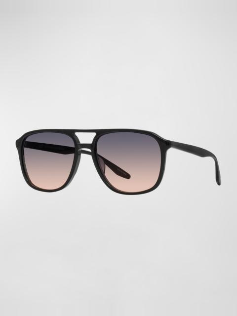 BARTON PERREIRA Men's Gyalis Plastic Rectangle Sunglasses