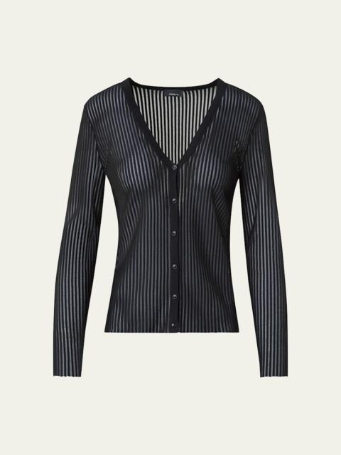 AKRIS Semi-Transparent Lined Knit Cardigan