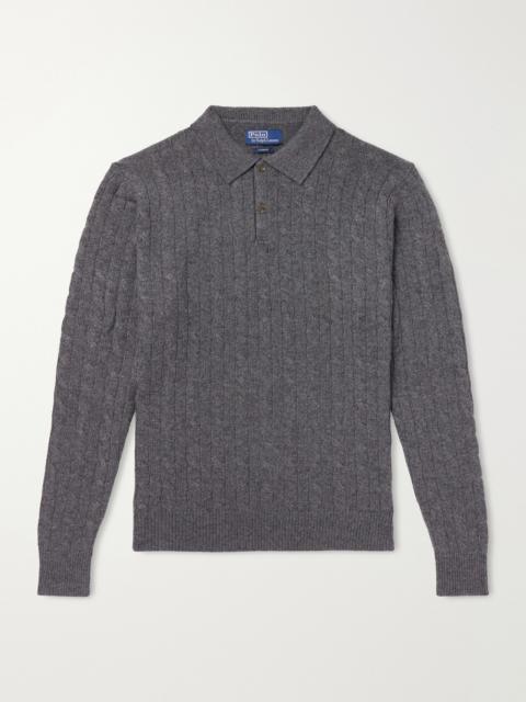 Polo Ralph Lauren Cable-Knit Cashmere Polo Sweater